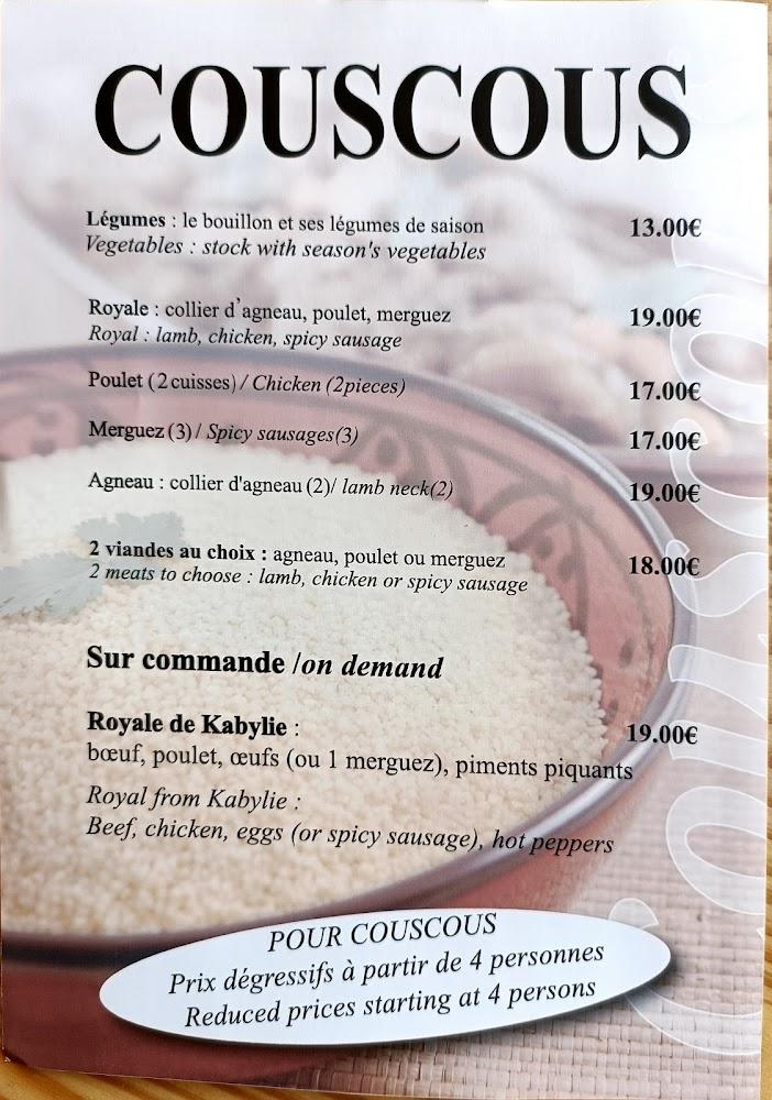 La Couscoussière d'Hocine - Menu Image 1